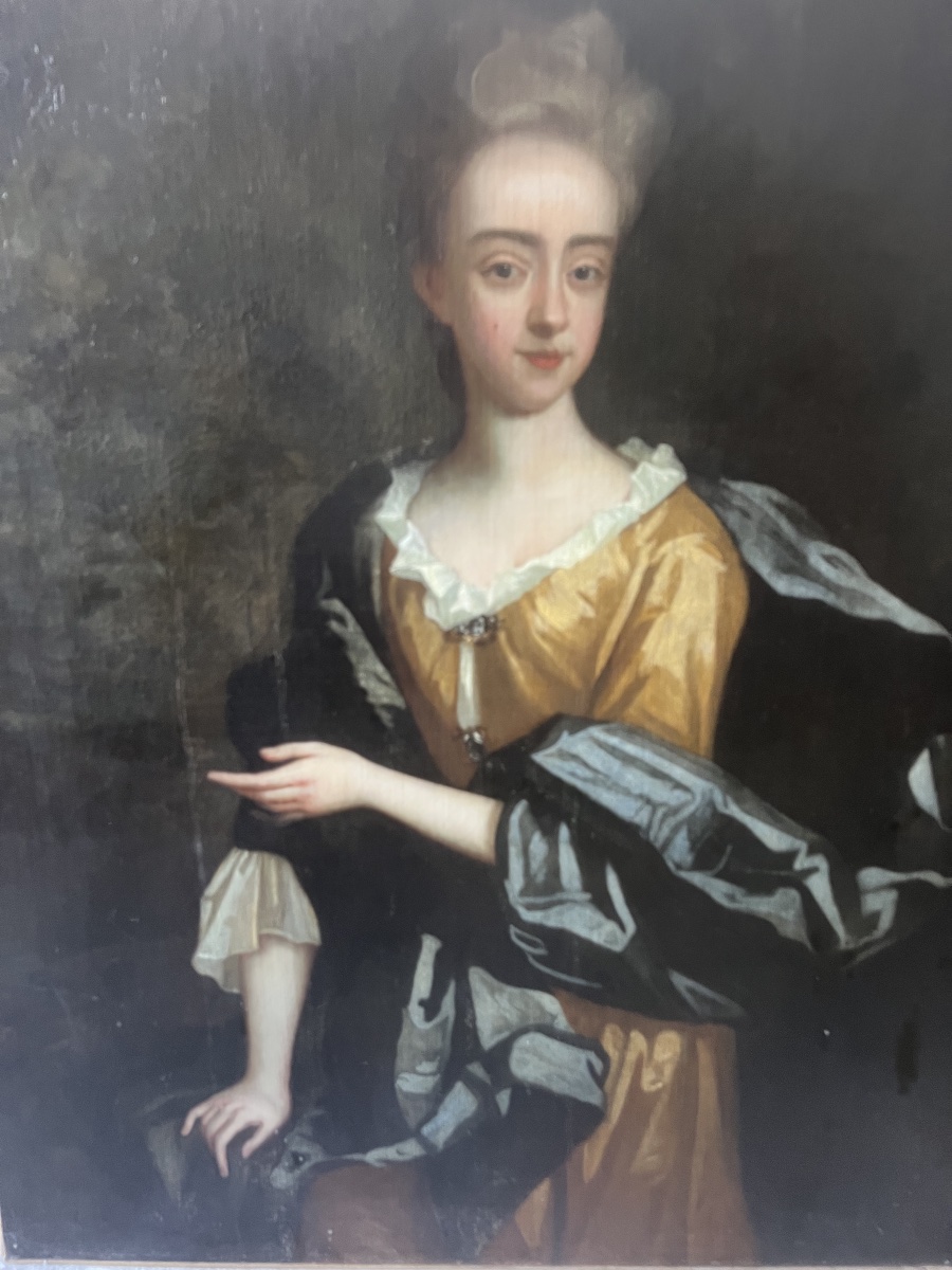  PORTRAIT   ELISABETH  HAMILTON   COMTESSE  DE  GRAMONT  EPOQUE  XVII è   par  Godfrey  KNELLER-photo-2