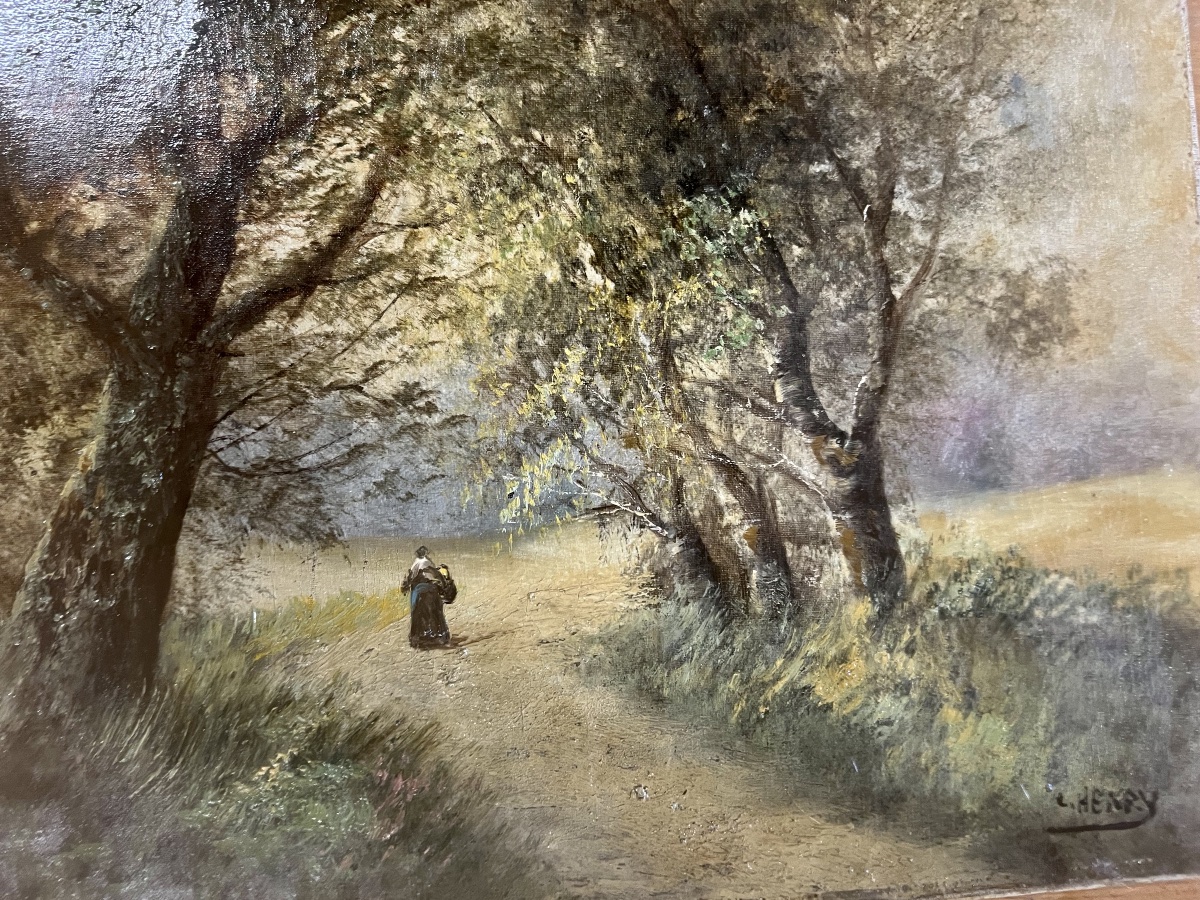 Lively Landscape   Impressionist Style     By Lucien  Henry  1850–1896-photo-3
