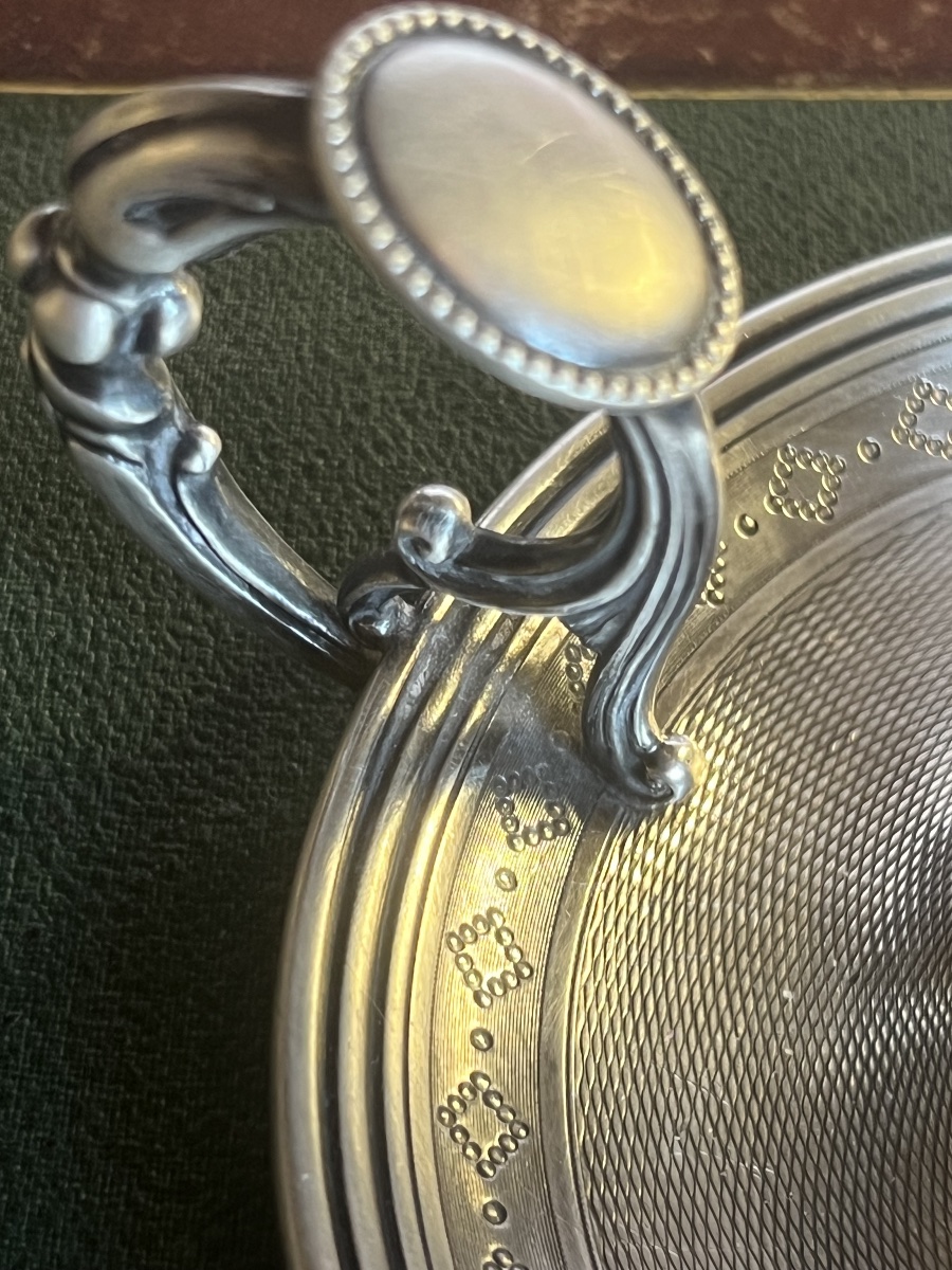 19th-century Solid Silver Hand Candleholder With Extinguisher, Bearing A Hallmark -photo-3