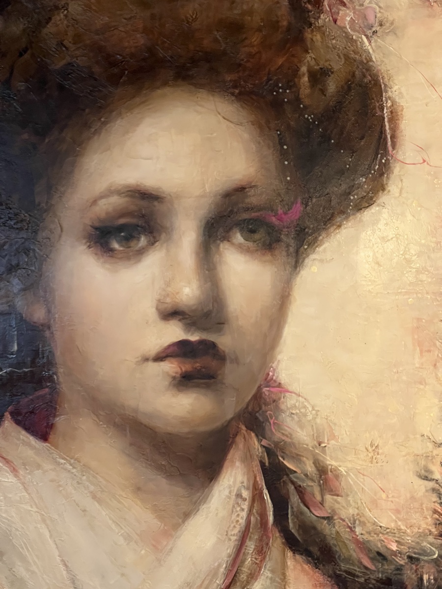 PORTRAIT  POST IMPRESSIONNISTE    XXè   SIGNÉ   ELENA  MASHAJEVA  ARTISTE  RUSSE -photo-2
