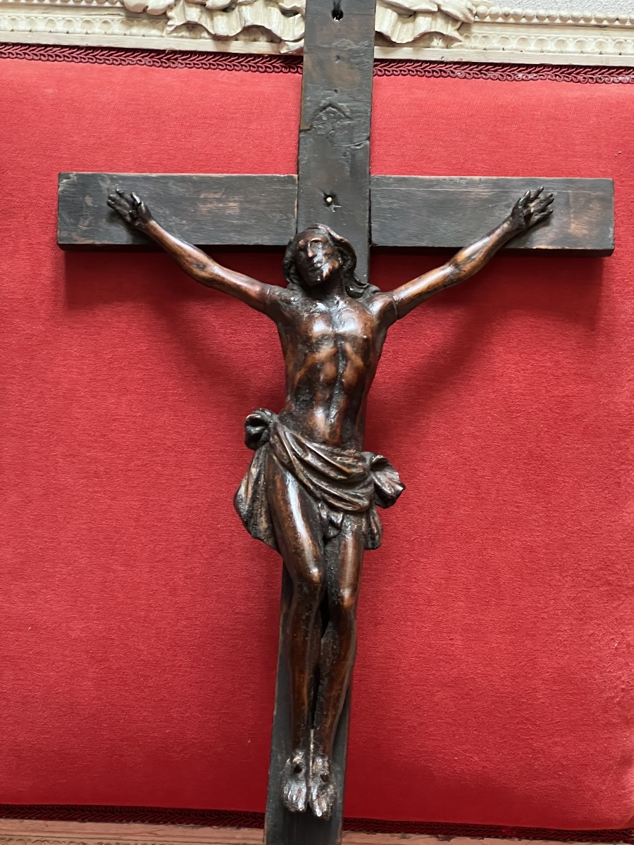 Boxwood Sculpture Of  Christ On The Cross   Period:   Late 17th  To Early  18th Century -photo-2