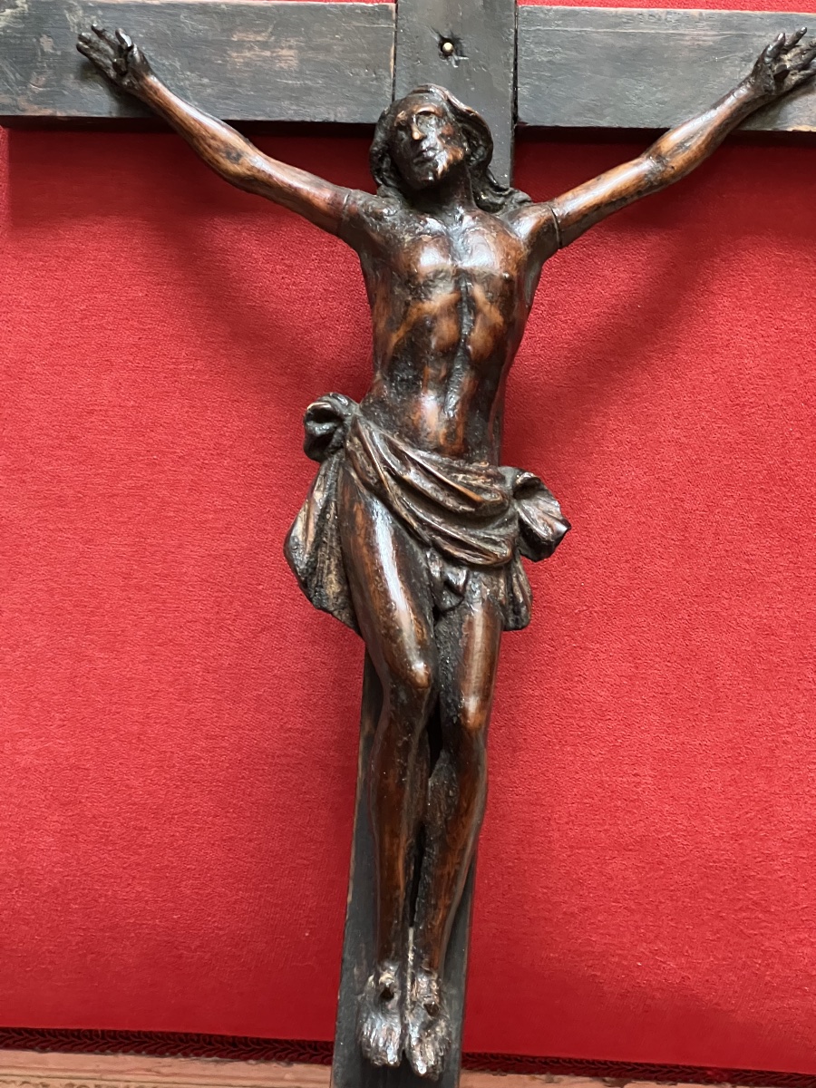 Boxwood Sculpture Of  Christ On The Cross   Period:   Late 17th  To Early  18th Century 