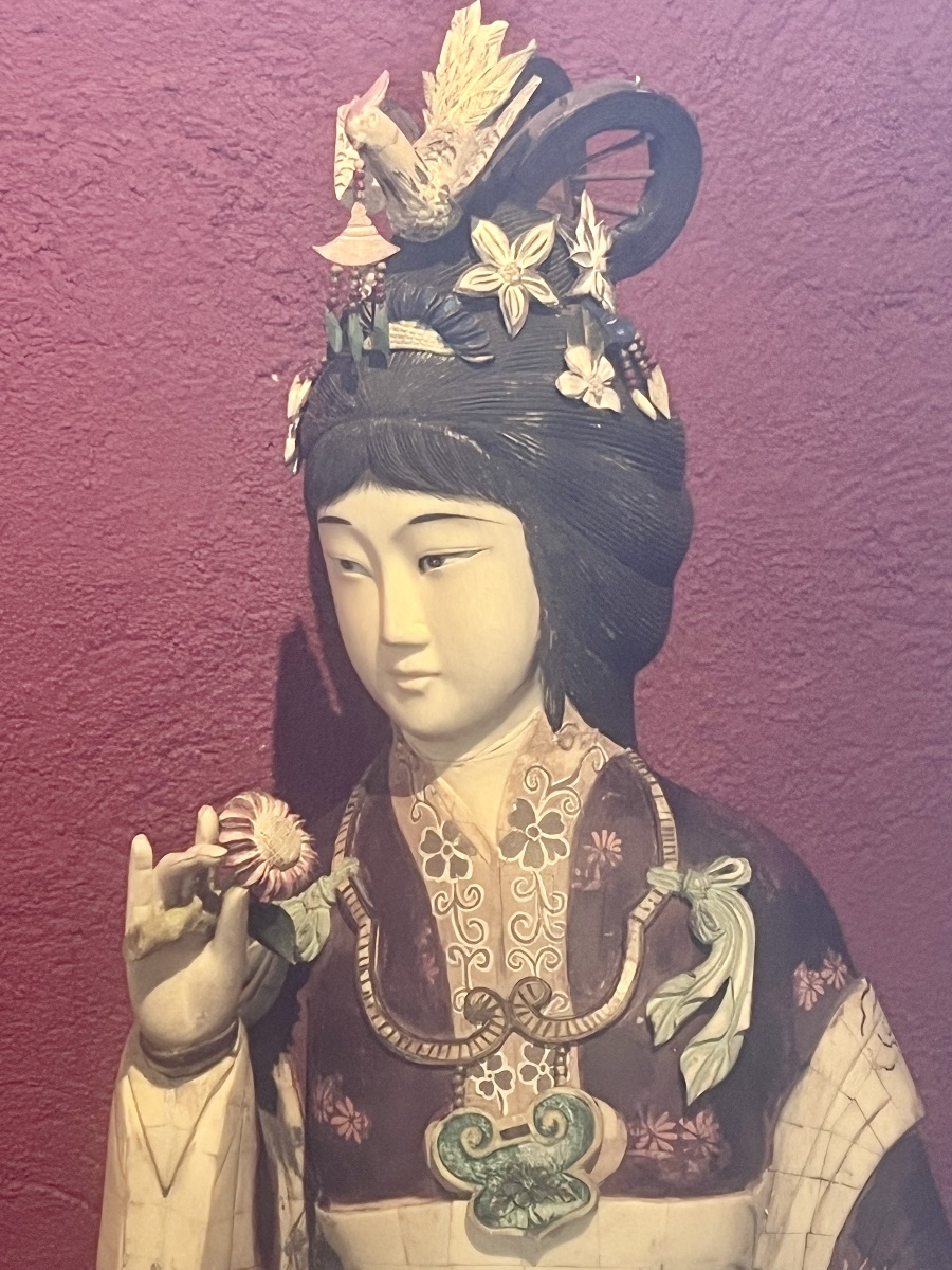  Large 19th-century Chinese Sculpture In Ivory And Polychrome Bone-photo-2