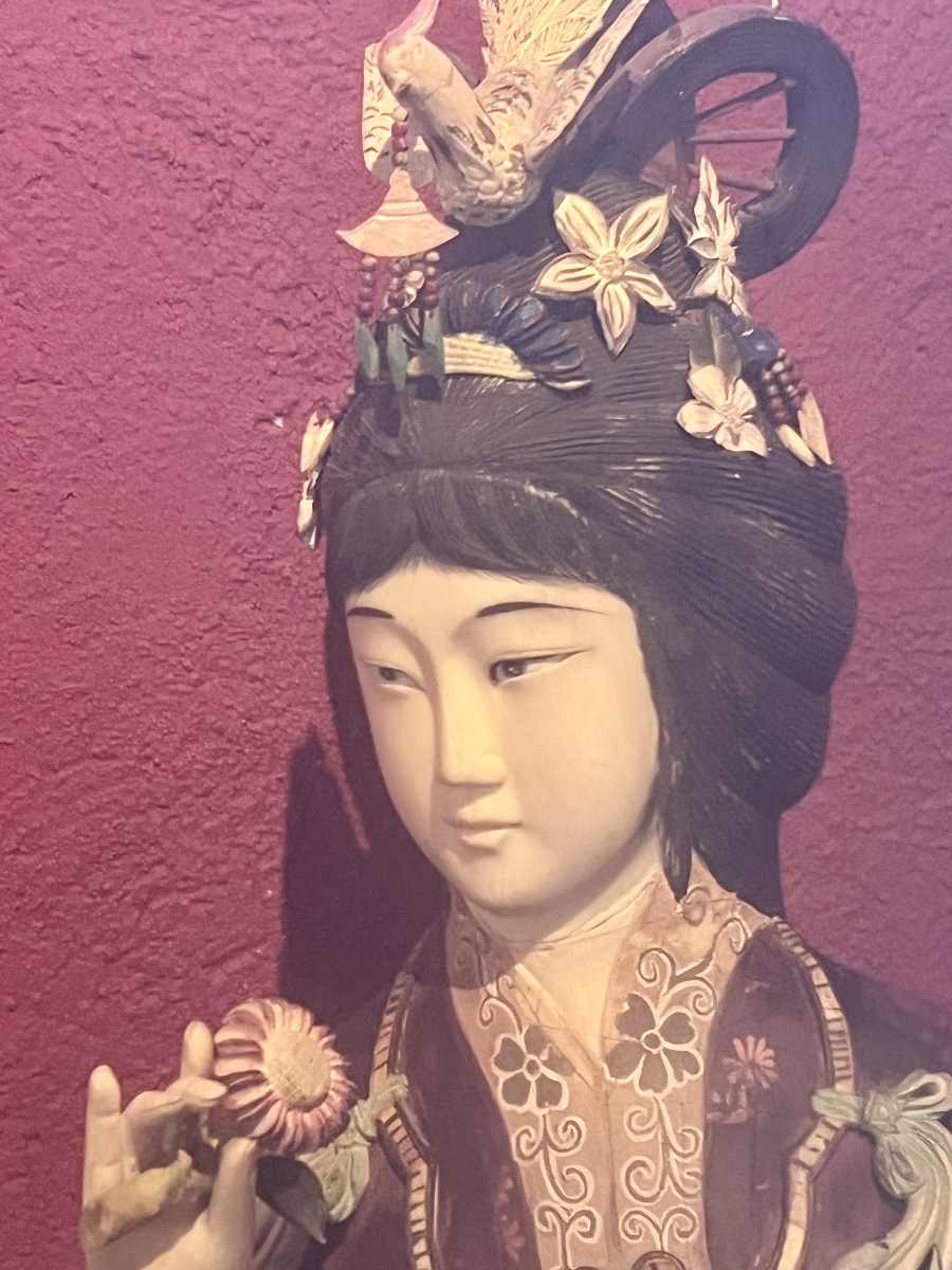  Large 19th-century Chinese Sculpture In Ivory And Polychrome Bone-photo-2