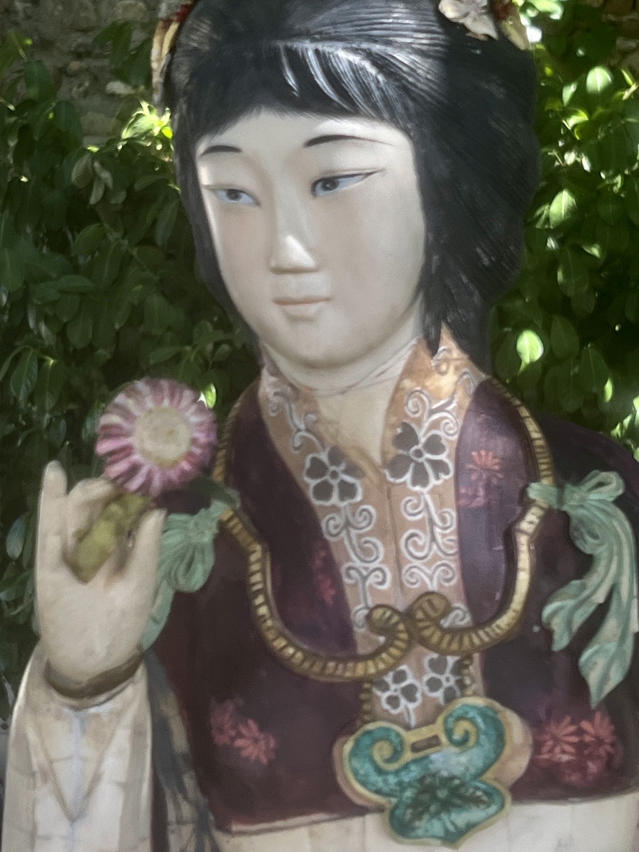  Large 19th-century Chinese Sculpture In Ivory And Polychrome Bone-photo-4