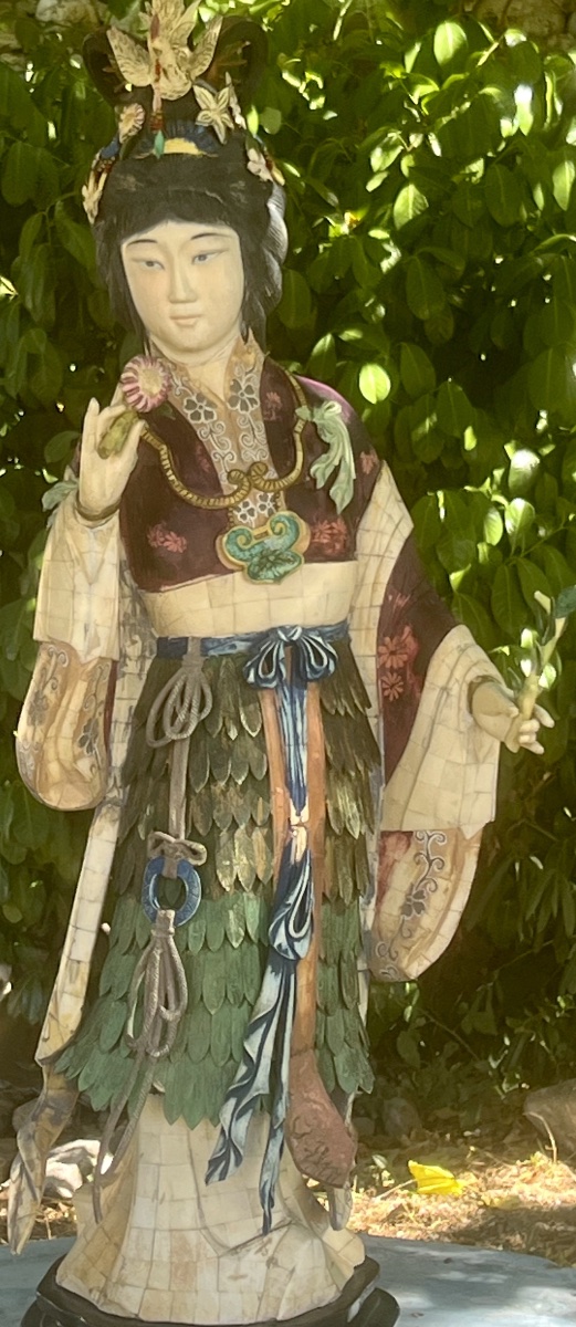  Large 19th-century Chinese Sculpture In Ivory And Polychrome Bone-photo-5