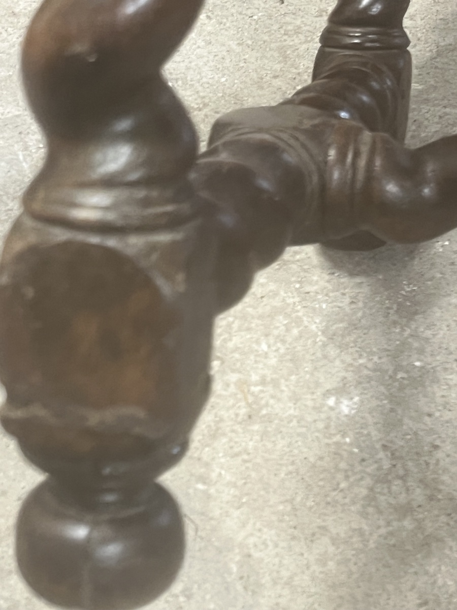 Side Table In Solid Oak   Legs   17th Century   Top   19th Century -photo-2