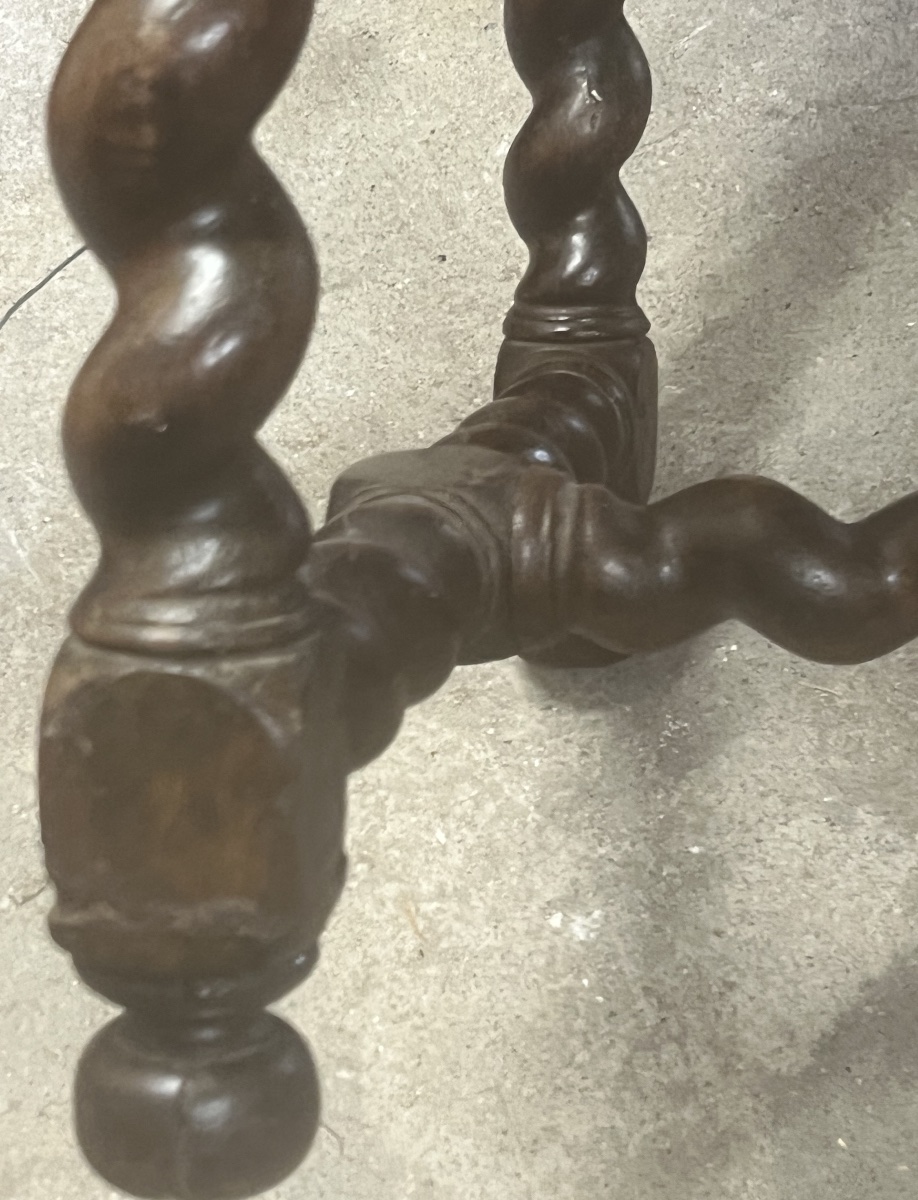 Side Table In Solid Oak   Legs   17th Century   Top   19th Century -photo-3
