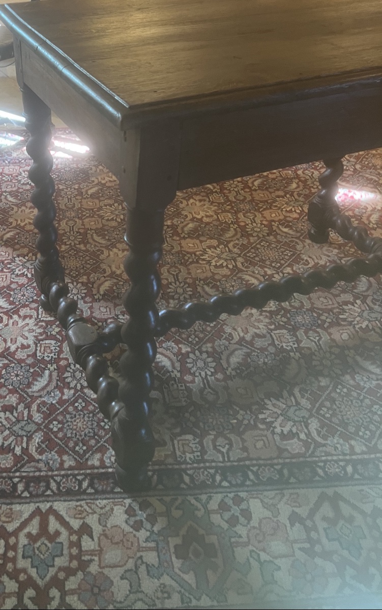 Side Table In Solid Oak   Legs   17th Century   Top   19th Century -photo-3
