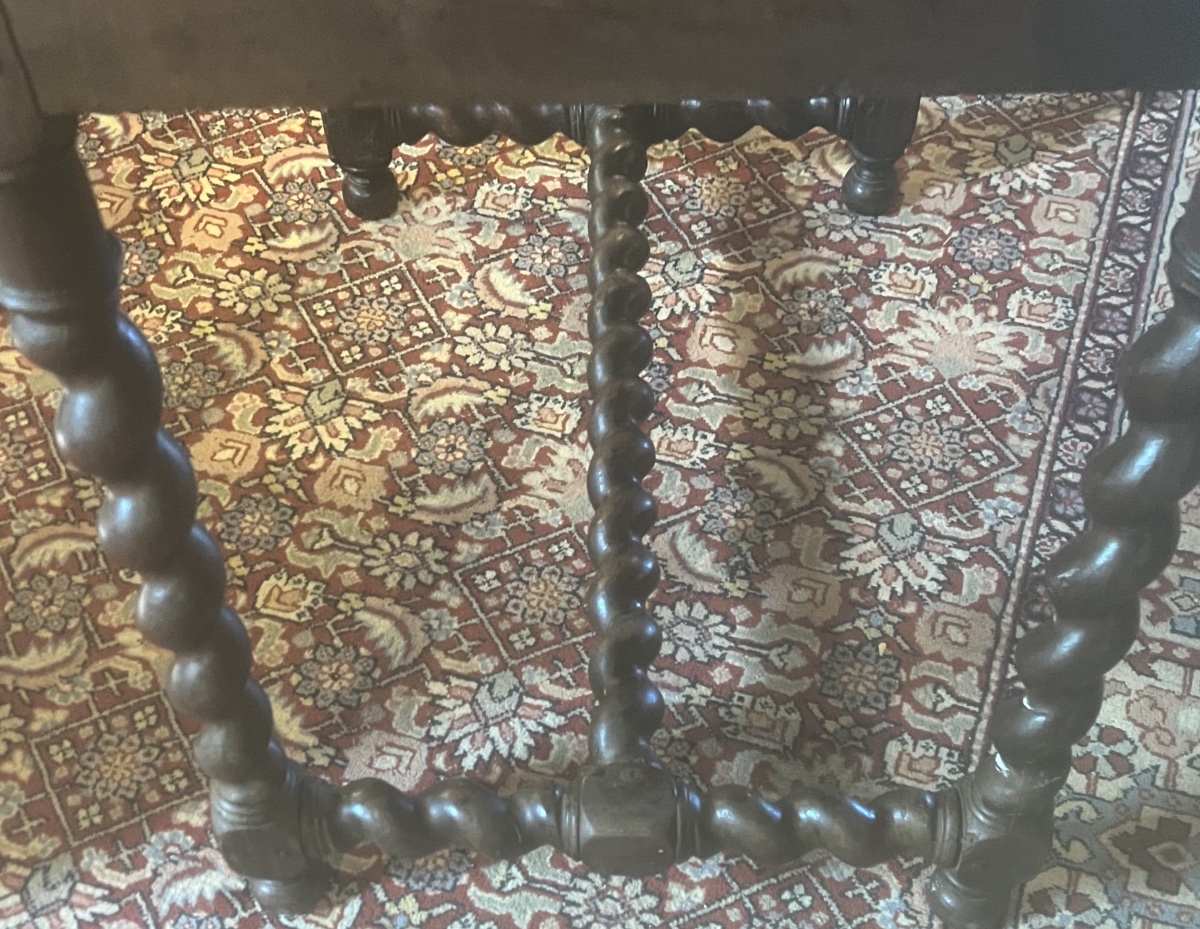Side Table In Solid Oak   Legs   17th Century   Top   19th Century -photo-4