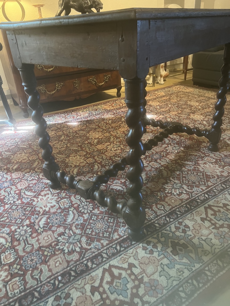 Side Table In Solid Oak   Legs   17th Century   Top   19th Century -photo-6
