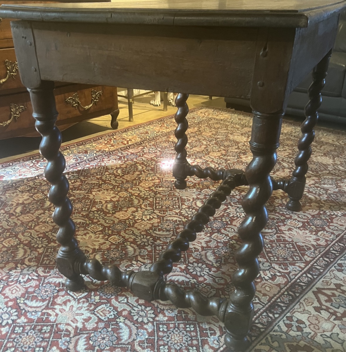Side Table In Solid Oak   Legs   17th Century   Top   19th Century -photo-7