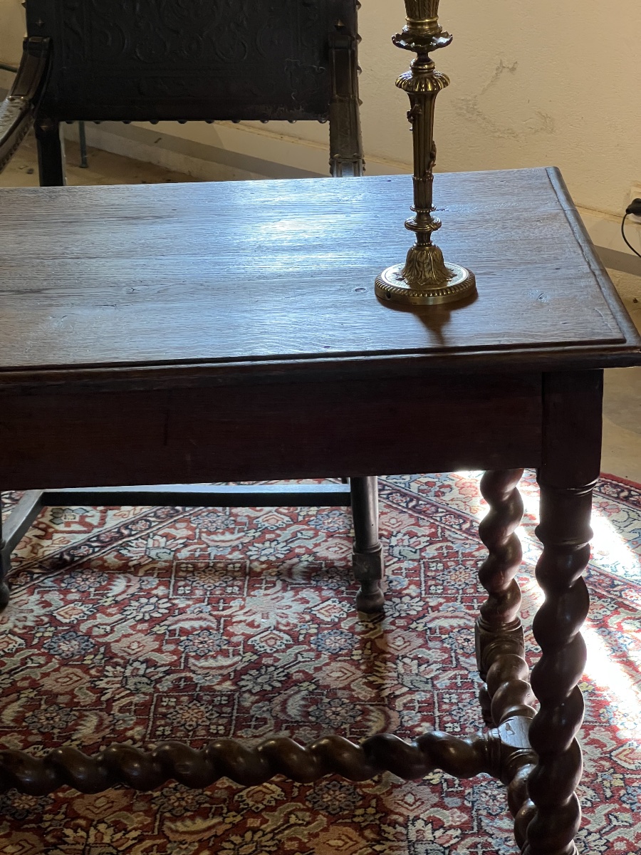 Side Table In Solid Oak   Legs   17th Century   Top   19th Century 