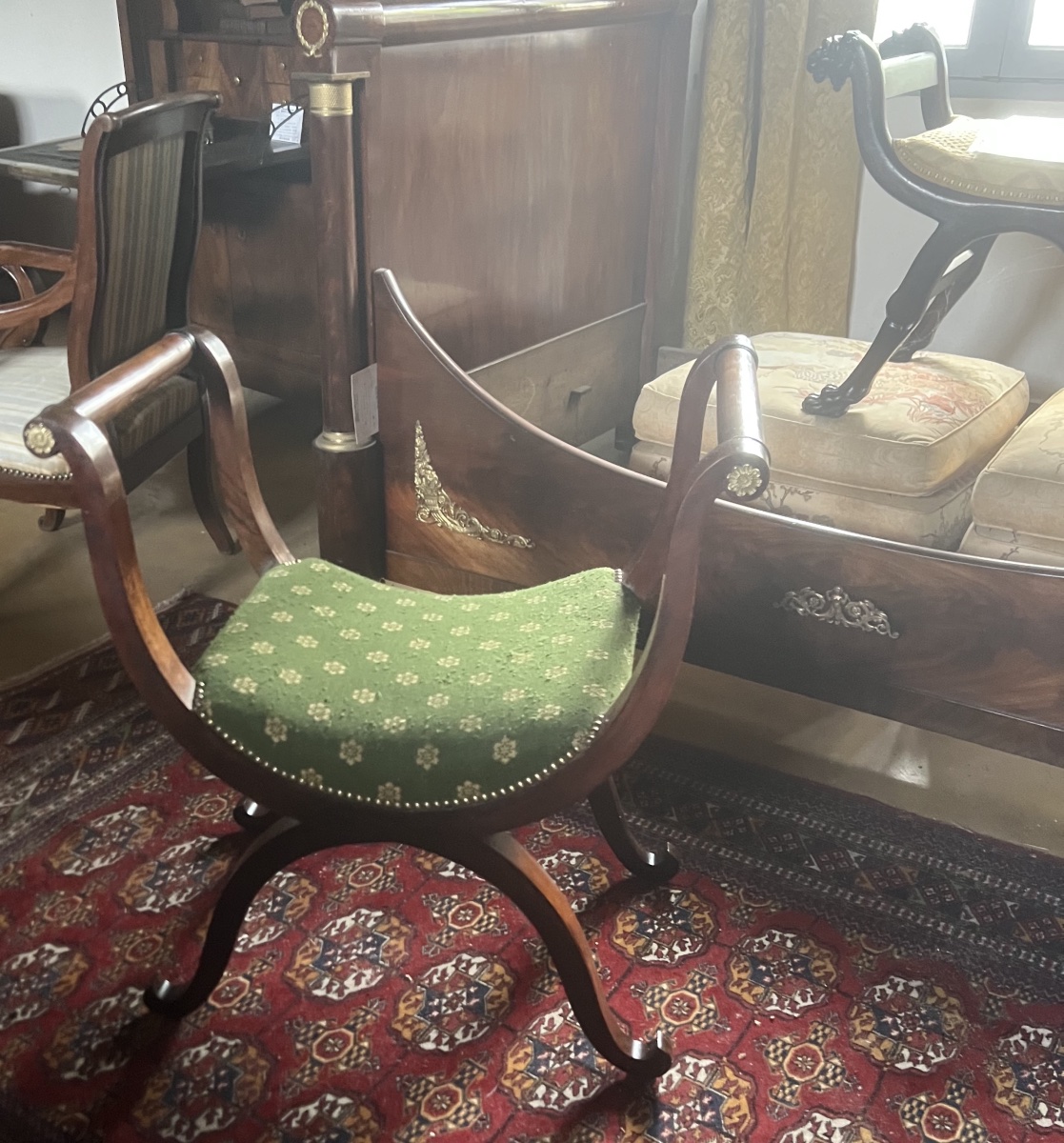 Acjou Curule Chair   In Empire Style   19th Century-photo-2