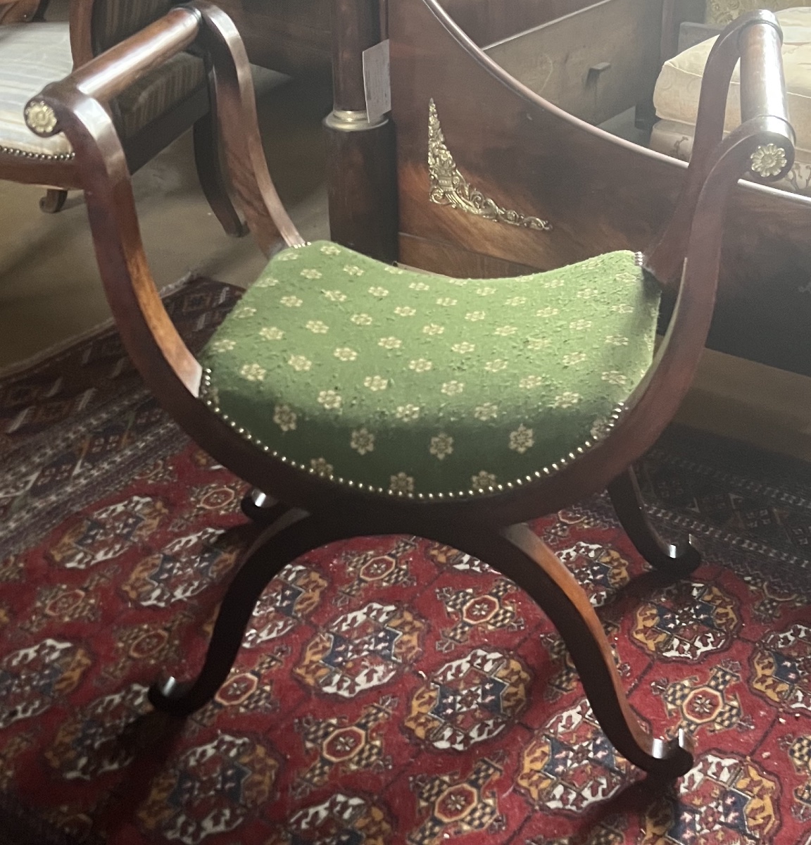 Acjou Curule Chair   In Empire Style   19th Century