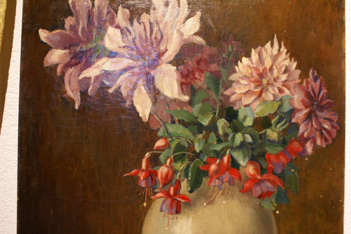 André Ballet 1885-1959 Bouquet Of Flowers Oil On Canvas 61 X 46 Cm-photo-2