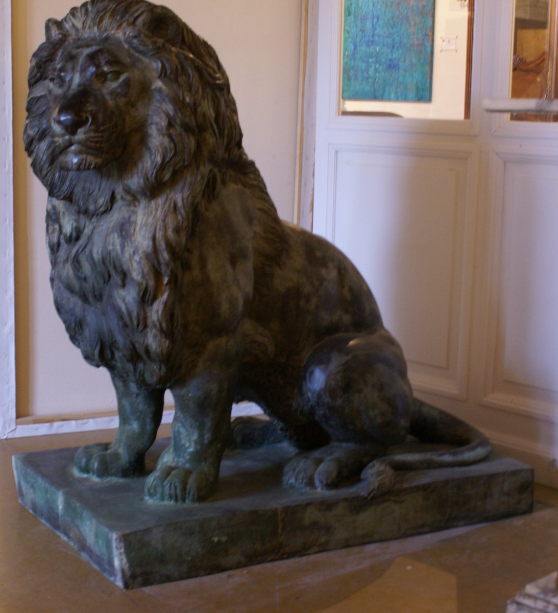 Important Bronze Lion Sculpture By International Artist-photo-5