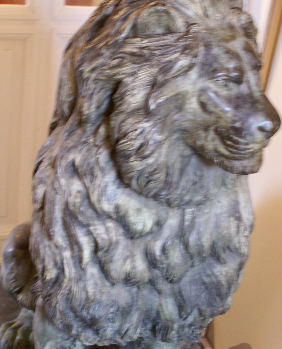 Important Bronze Lion Sculpture By International Artist