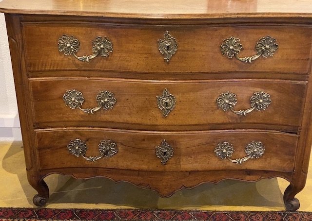 Commode In Walnut Regence Transition Louis XV With Three Drawers In Front-photo-4