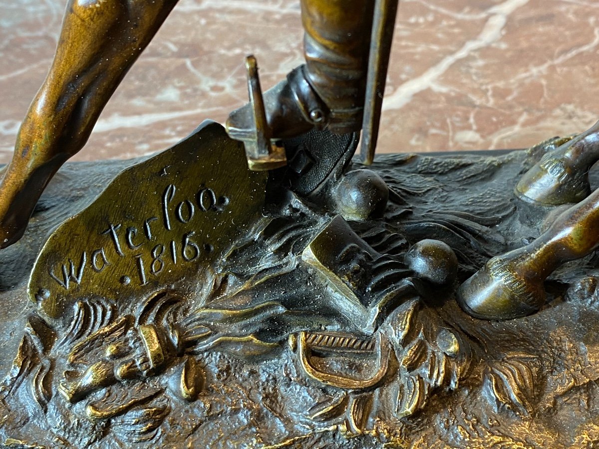 Waterloo   Bronze   Equestre   De   Napoleon   Pour La 1ère  Fois    l'Aigle  Baissait La TÊte-photo-4