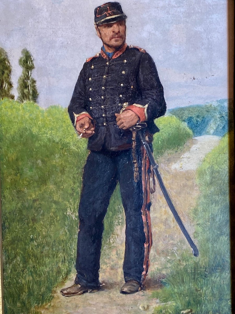 Tableau   De  Berne-bellecourt   Officier  Pendant La  Guerre Franco-prussienne De  1870   -photo-2