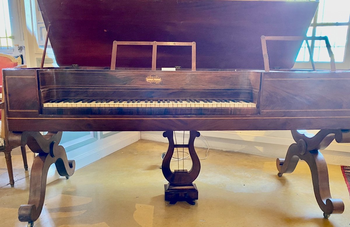 Forte Charles X Piano In Mahogany Veneer And Maple Filets 1825