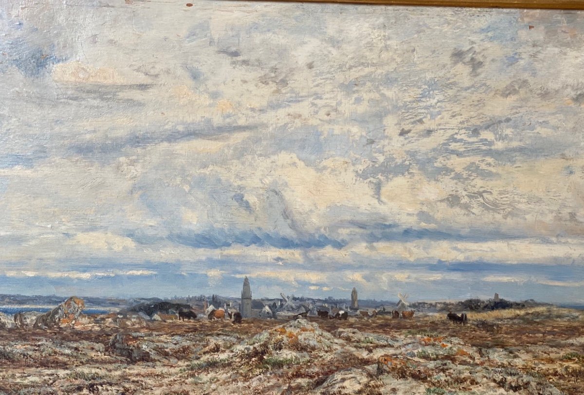 Hsp   Charles Le  Roux    1814-1895    Voiliers Sur l'Estuaire De La Loire  58.5 X 30.5-photo-5