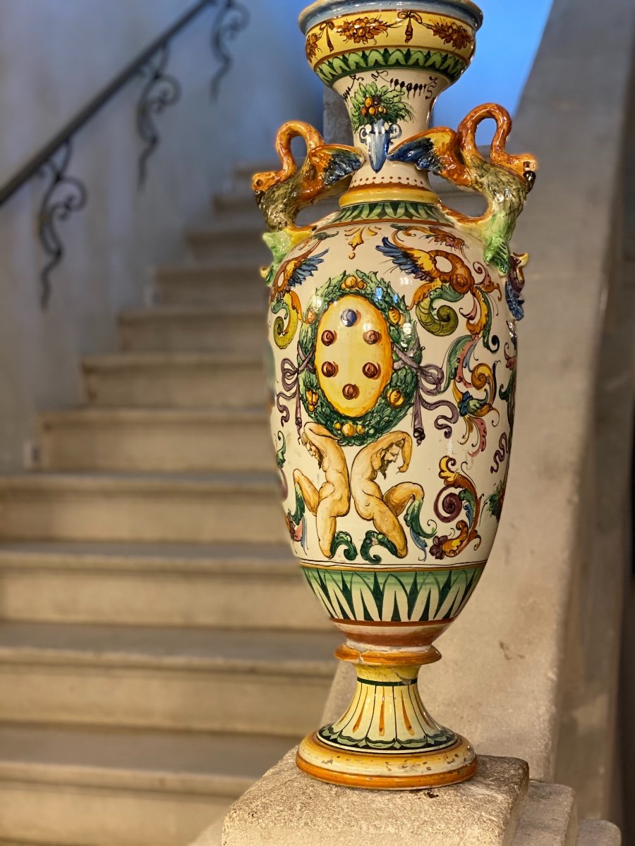 Grand Vase  Balustre  Italian De Style Renaissance   H 78 Cm-photo-2