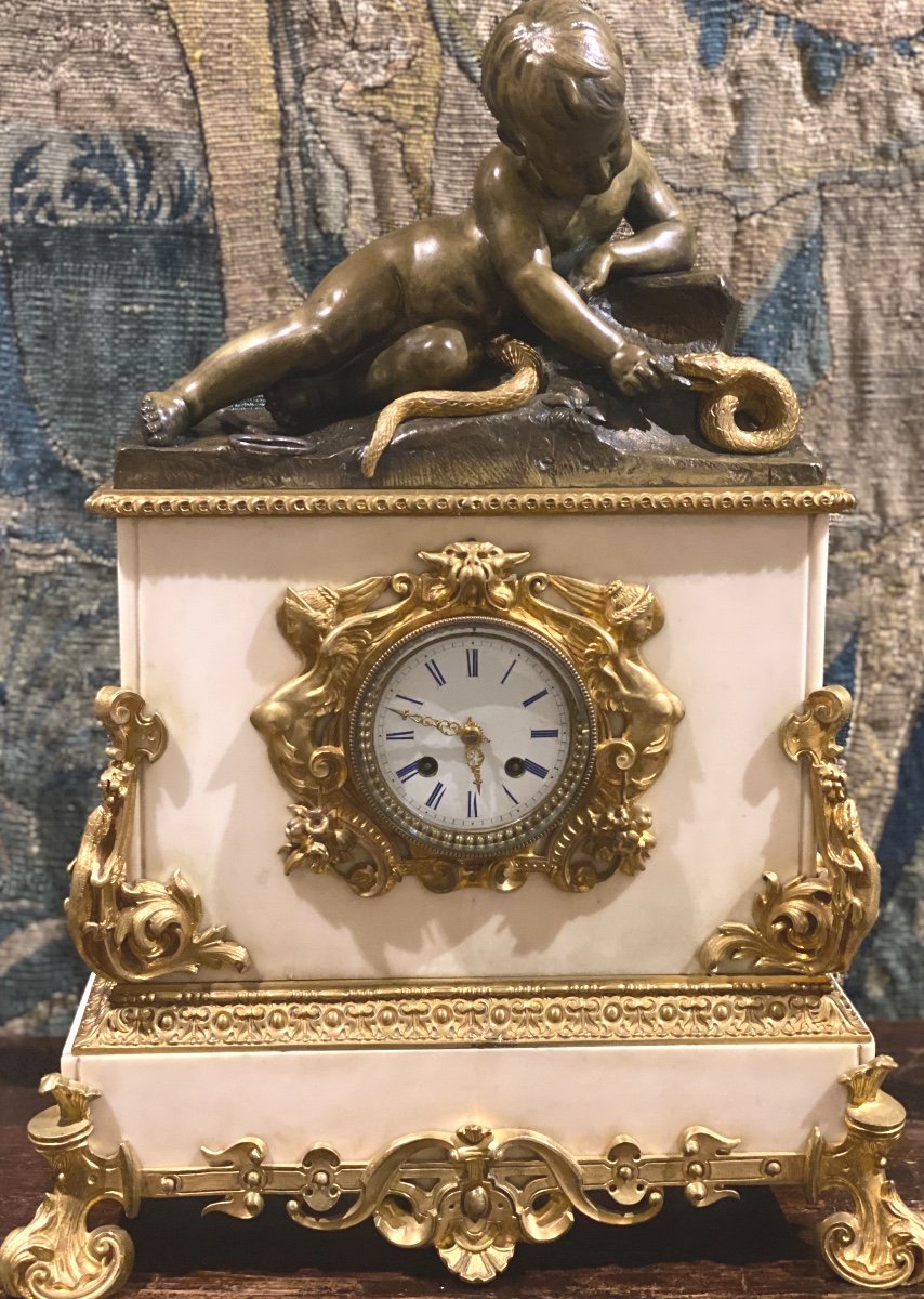 Pendule   En  Marbre   De   Gerard  1819   à décor de   Bronzes   -photo-6