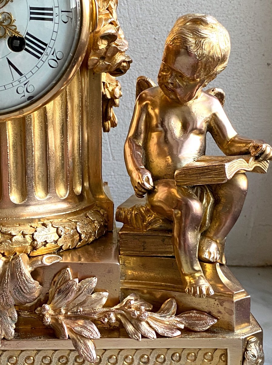 Verneaux A Paris Clock In Gilt Bronze With Putti Pattern Louis XVI Style-photo-4