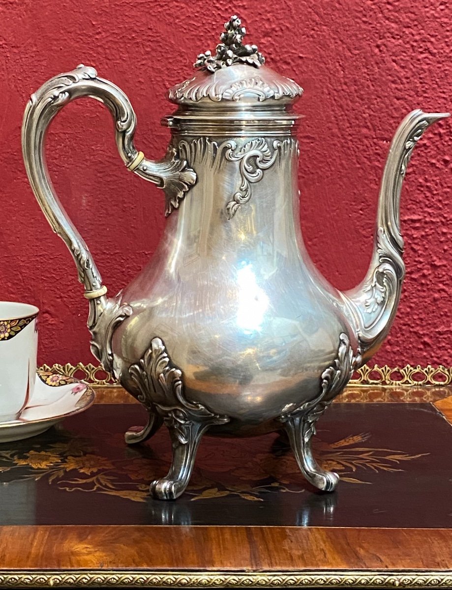 Cafetière  en Argent  Massif   poinçon  et    Orfevre  Charles  Harleux      1891-photo-2