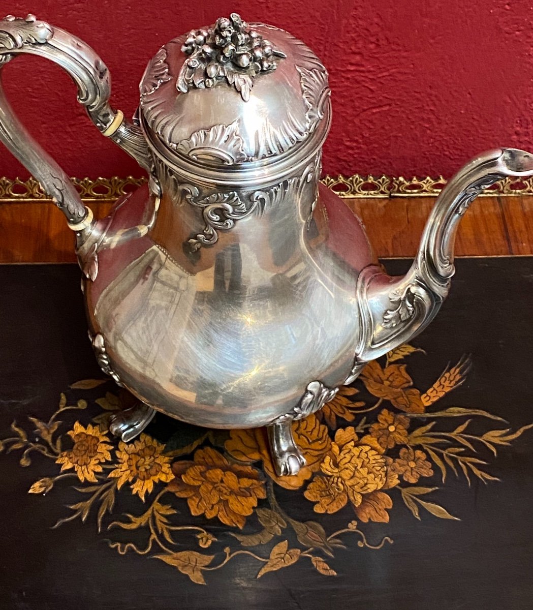 Cafetière  en Argent  Massif   poinçon  et    Orfevre  Charles  Harleux      1891-photo-3