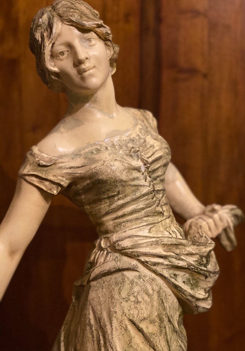 Grande   Sculture   En Platre  patiné      La semeuse de Millet     H: 98 Cm    19 Eme 