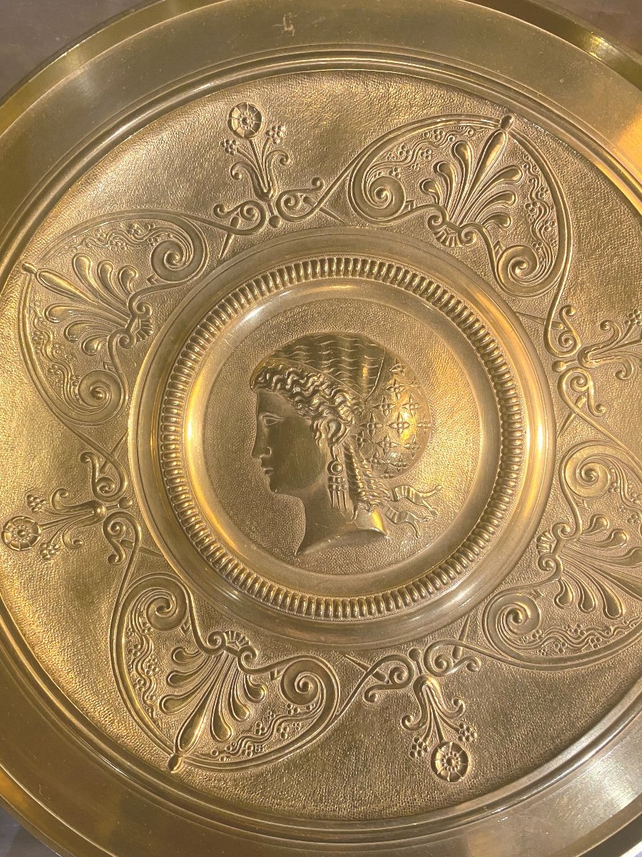 Présentoir  à   gâteau  En Bronze Doré  Orné  d e  motifs  de   Style Empire  XIX ème-photo-8