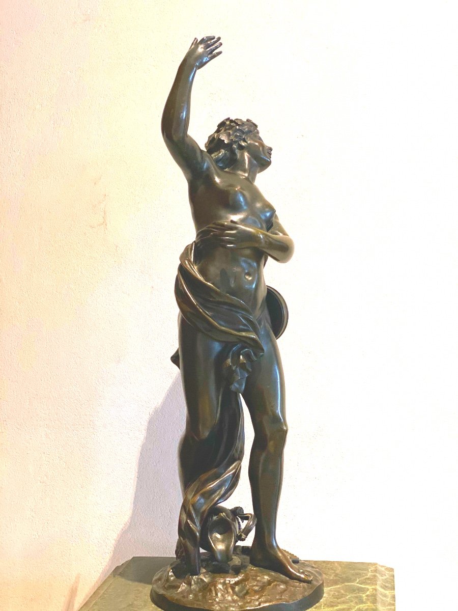 Bronze Ancien À Patine Brun MordorÉ   Allegorie De La Danse  H;  80  Cm   32 Inches-photo-4