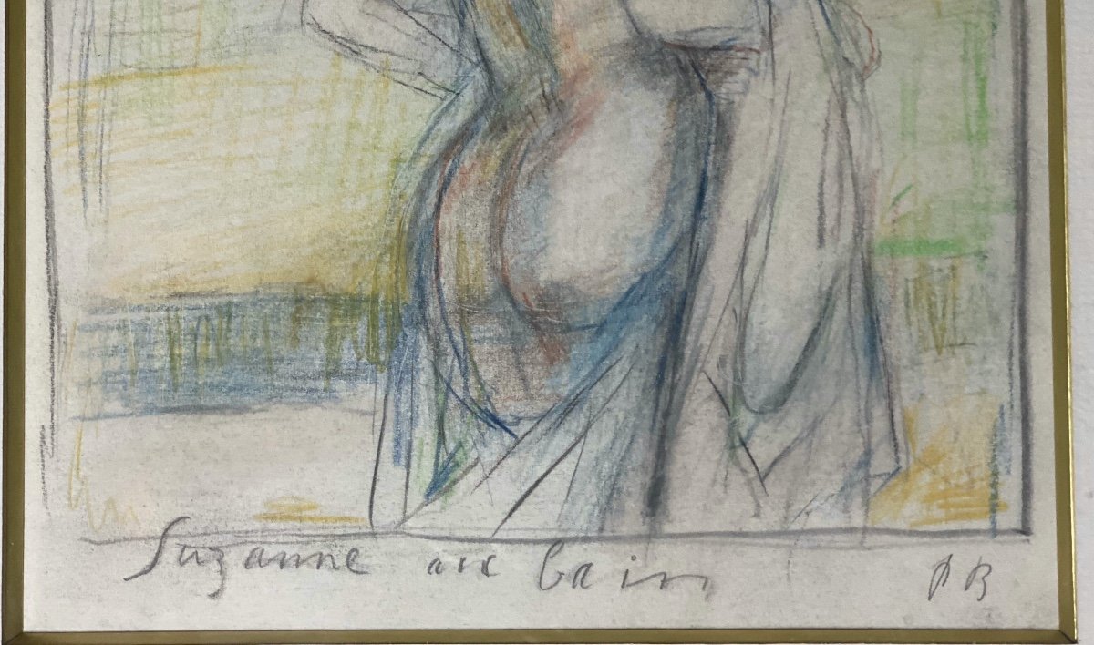 Colored Pencil Drawing Of A Young Woman  Signed P. R -photo-4
