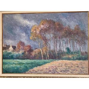 Painting  Signed Maximilien  Luce  1905   With Certificate   Of  Authenticity