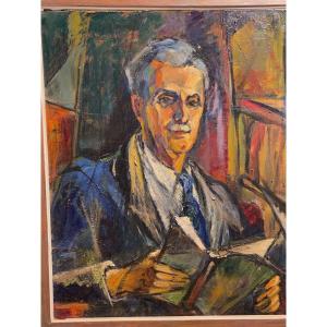 Post Impressionist Portrait Year 1930 Signed Mj Combier