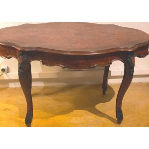 Napoleon III Living Room Violin Table In Rosewood With Two Drawers XIX