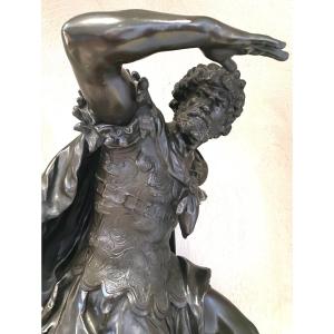 19th Century Bronze Sculpture Of Hercules Signed Math. Moreau  