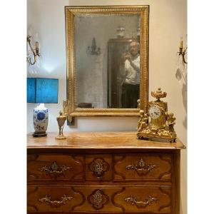 18th Century Louis XVI Mercury-glazed Mirror In Its Gilded Frame 
