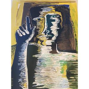 Color Lithographie On Paper By Ossip Zatkin  1888   Fernc-russian Artist