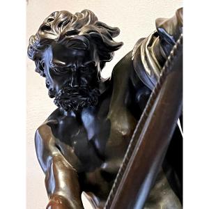 BRONZE XIX è ULYSSE TENDANT SON ARC D'APRÈS JACQUE S BOUSSEAU 1681-1740