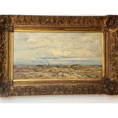 Hsp   Charles Le  Roux    1814-1895    Voiliers Sur l'Estuaire De La Loire  58.5 X 30.5