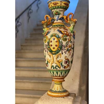 Grand Vase  Balustre  Italian De Style Renaissance   H 78 Cm