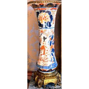 grands  Vases  Imari Japonais   Epoque   Napoléon III     Sur Base   En Bronze Doré Or Fin 