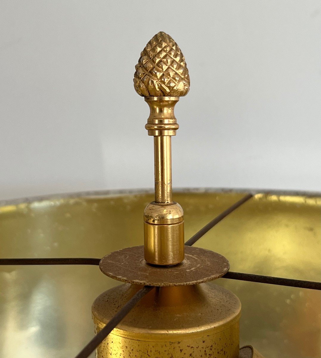 Lampe Oeuf d'Autruche En Opaline Blanche Et Nickel Doré Dans Le Goût De La Maison Charles-photo-3