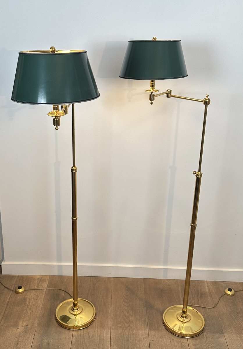 Pair Of Reading Lamps With Removable Arms  In The Style Of Maison Jansen-photo-8