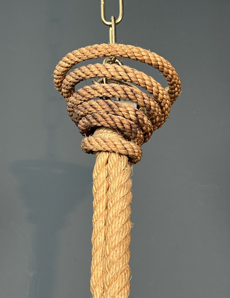 Rope Chandelier. French Work By Adrien Audoux & Frida Minet. Circa 1950-photo-2