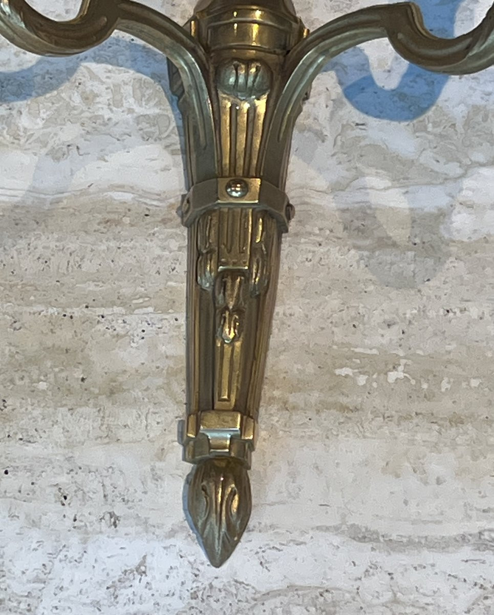 Suite de Quatre Appliques en Bronze de Style Louis XVI-photo-6